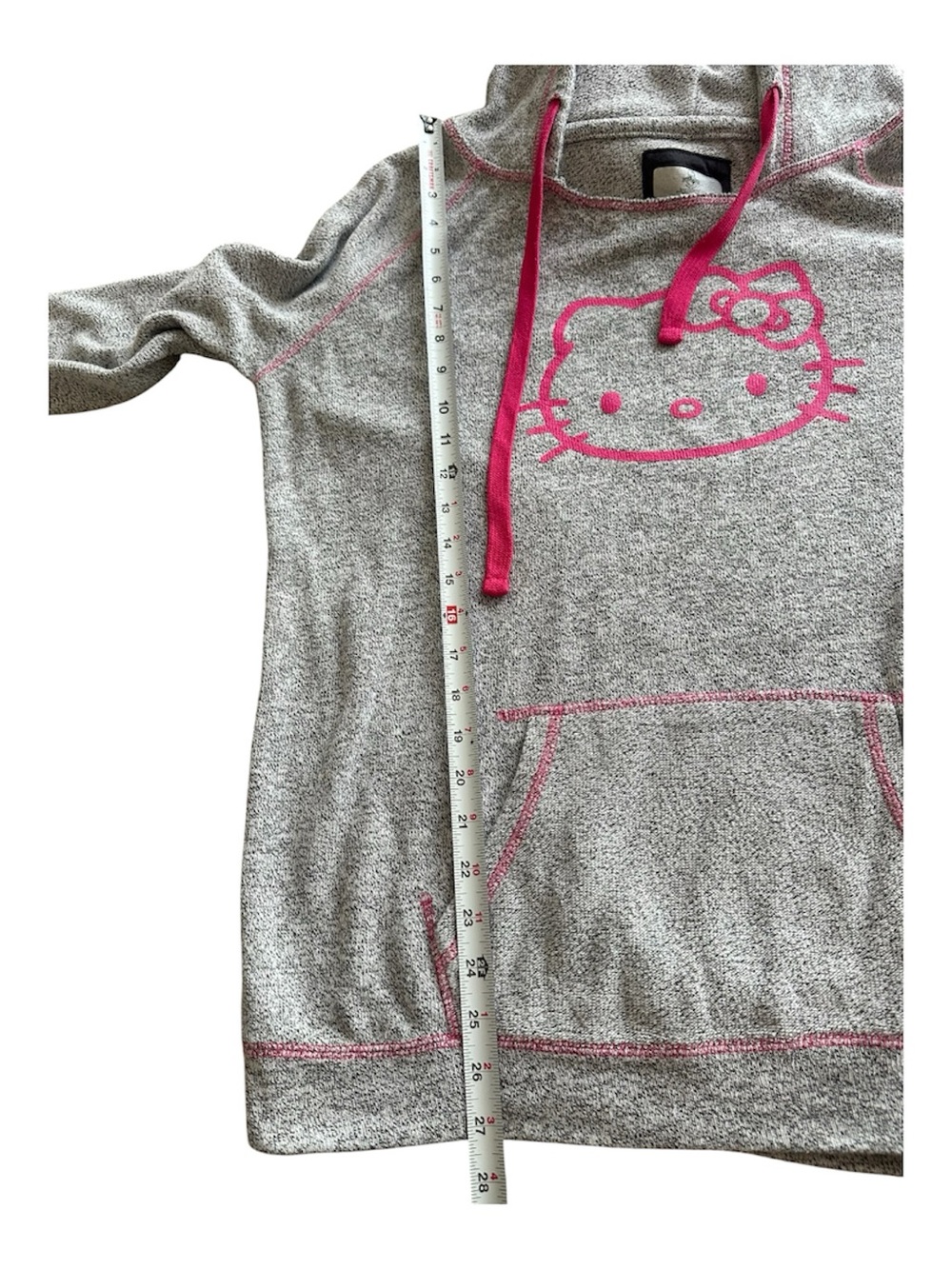 Universal Studios Sanrio Hello Kitty Gray Pink Stitch Hoodie 2XL - Picture 4 of 5